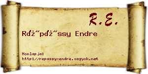 Répássy Endre névjegykártya